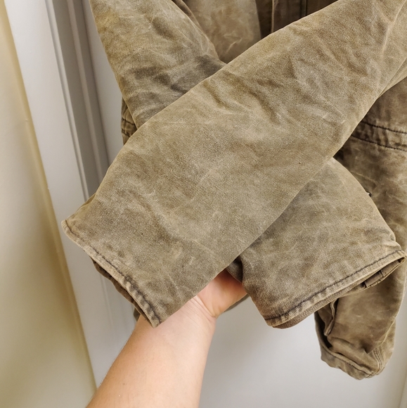 🤩Vintage carhartt flannel fleece lined canvas jacket size mens large - Picture 5 of 7